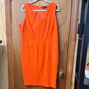 Eloquii Vibrant Orange Midi Dress